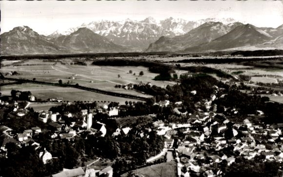 Postcard Bad Aibling in Upper Bavaria, aerial photograph