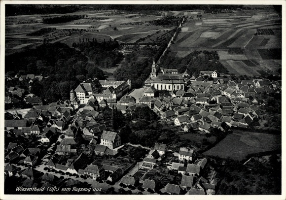 Postcard Wiesentheid in Lower Franconia, aerial photograph