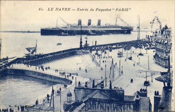 Postcard Le Havre Seine Maritime, Entrée du Paquebot Paris