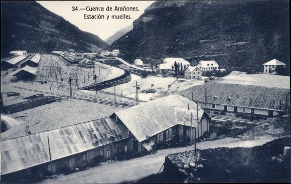 Postcard Cuenca de Aranones Castile La Mancha Spain, Railway Station, track side
