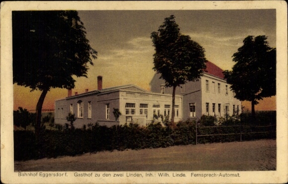 KP Eggersdorf Bördeland w powiecie Salzlandii, stacja kolejowa Eggersdorf, Gasthof zu den zwei Linden