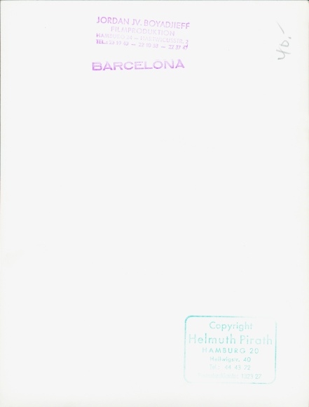 Photo film scene Barcelona, cathedral, portal, FRG 1952, Jordan J. von Boyadjieff