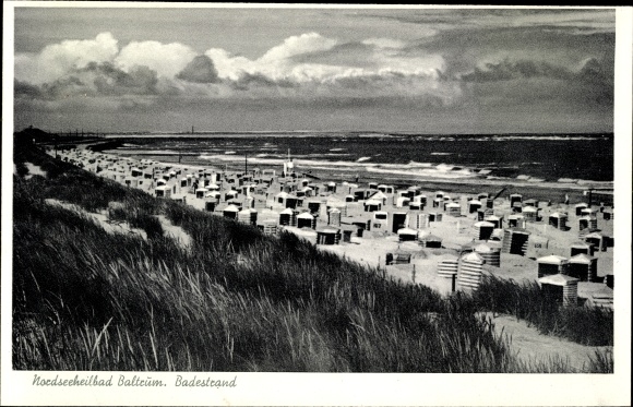 Postcard Insel Baltrum in Ostfriesland, beach, beach chairs