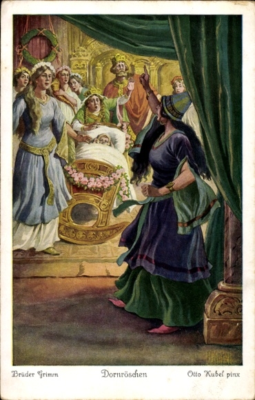 Artist PC Kubel, Otto, Fairy Tales, Brothers Grimm, Sleeping Beauty, Witch