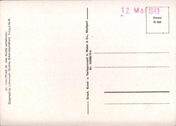 Postcard Kirchardt in Baden, aerial photograph