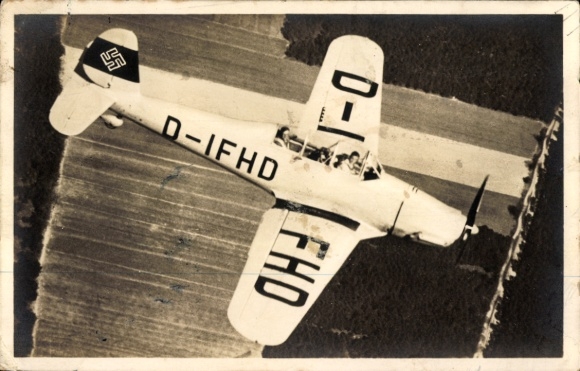 Postcard Arado Ar 96 A, fighter aircraft on a training flight, Luftwaffe, Amag 47