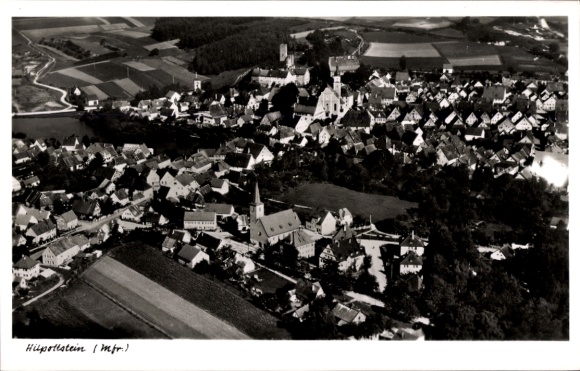 Postcard Hilpoltstein in Middle Franconia, aerial photo