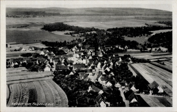 Postcard Nabern Kirchheim unter Teck Württemberg, aerial view of rural surroundings, view of houses