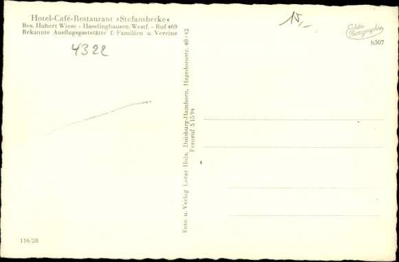 Postcard Haßlinghausen Sprockhövel Ennepe Ruhr district, Stefansbecke, owner Hubert Wiese