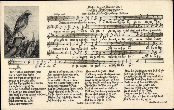 Song Postcard Soph, Hans, Erzgebirge Dialect No. 5, The slip tail