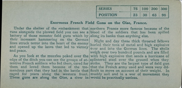 Stereo photo Oise, Enormous French field guns, I WW