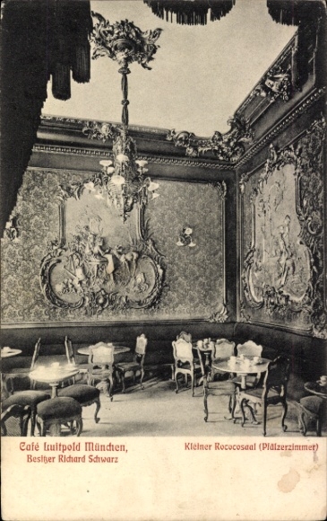 KP Monachium, Café Luitpold, mała sala rokokowa, sala Palatynatu, właściciel Richard Schwarz