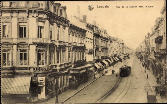 Postcard Louvain Leuven Flemish Brabant, Avenue des Alliés, tram