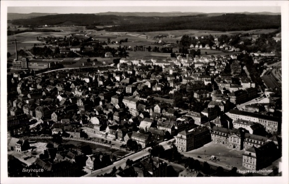 Postcard Bayreuth in Upper Franconia, aerial photograph