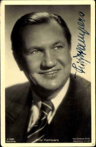 Postcard actor Fritz Kampers, Ross 3150/1, autograph