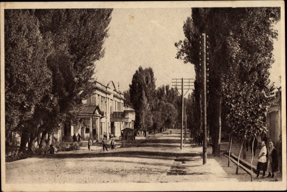 Postcard Tashkent Uzbekistan, street scene in town