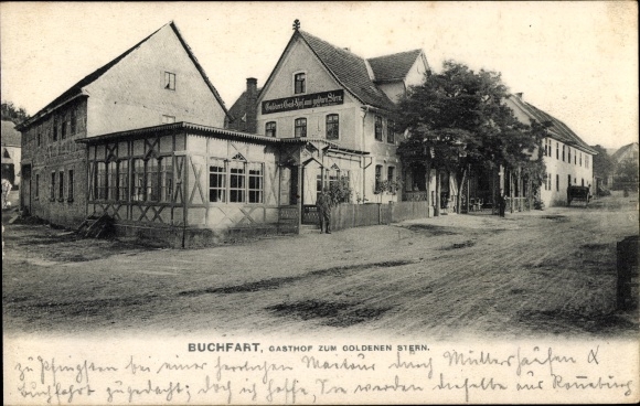 Postcard Buchfart Weimarer Land, Gasthof zum goldenen Stern