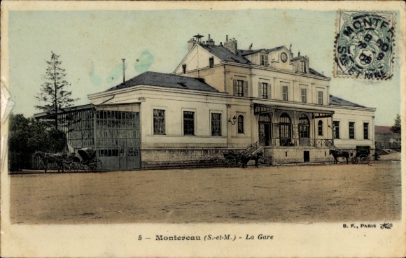 Ak Montereau Seine et Marne, Bahnhof