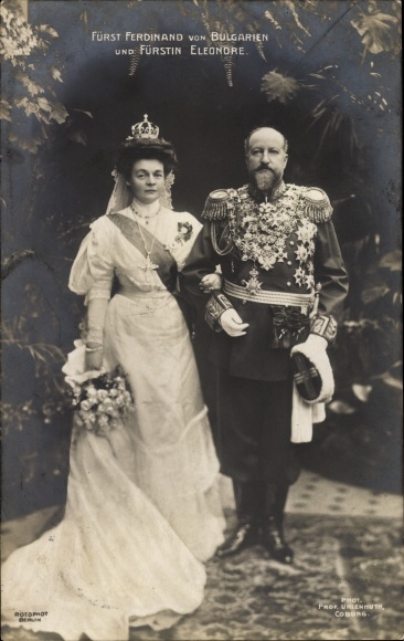 Postcard Prince Ferdinand of Bulgaria and Princess Eleonore, portrait