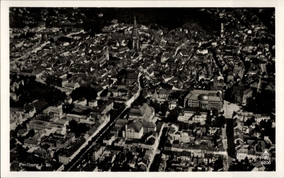 Postcard Freiburg im Breisgau, aerial photograph