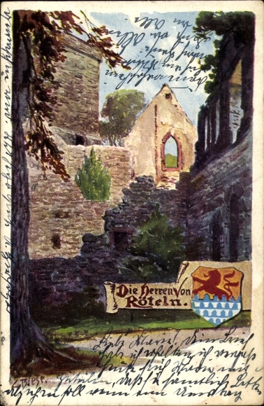 Artysta KP Biese, Rötteln Haagen Lörrach w Baden, ruiny zamku