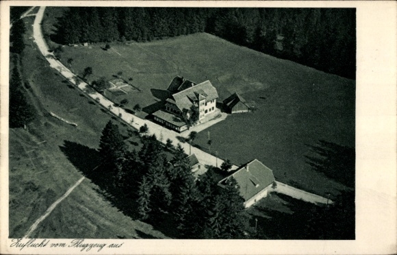 Postcard Zuflucht Bad Peterstal Griesbach in the Black Forest, aerial photograph, spa house