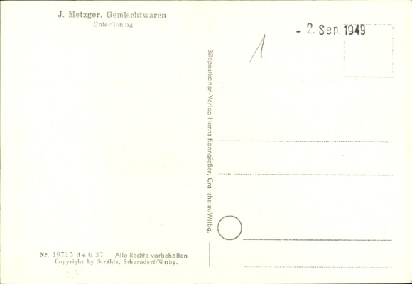 Postcard Untertinning, aerial photograph