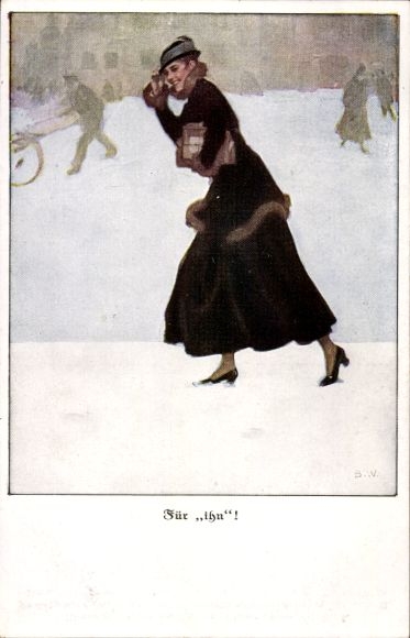 Artist Postcard Wennerberg, Bruno, For him, Woman with Love Gift Package