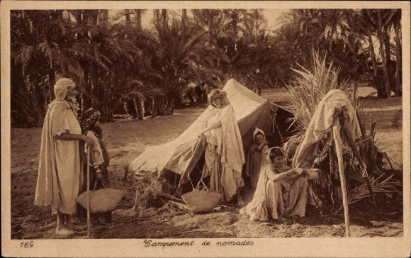Postcard Maghreb, Campement de nomads, Nomadenlager, Lehnert &amp; Landrock 169