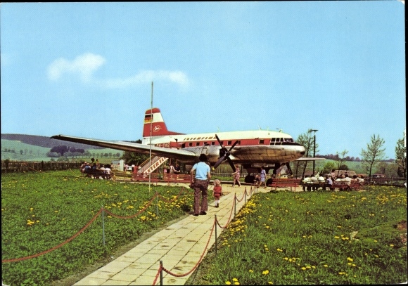 Ak Cämmerswalde Neuhausen im Kreis Mittelsachsen, Schauflugzeug Iljuschin IL 14
