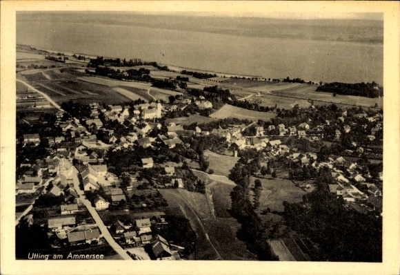 Ak Utting am Ammersee Oberbayern, Fliegeraufnahme