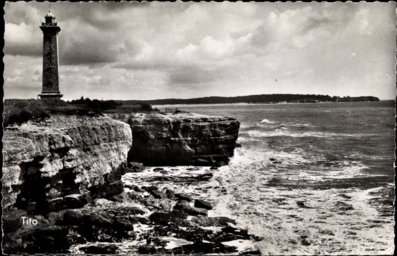 CPA Saint Georges de Didonne Charente Maritime, Les falaises, Le phare