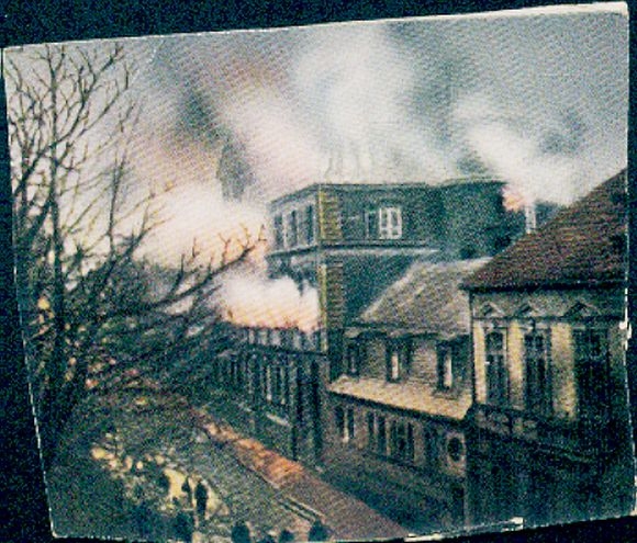 Sammelbild Die Nachkriegszeit Nr. 74, Febr. 1924, Separatisten, Pirmasens, brennendes Bezirksamt