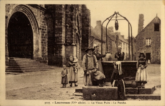 Postcard Locronan Finistère, Old Puits, the Porch
