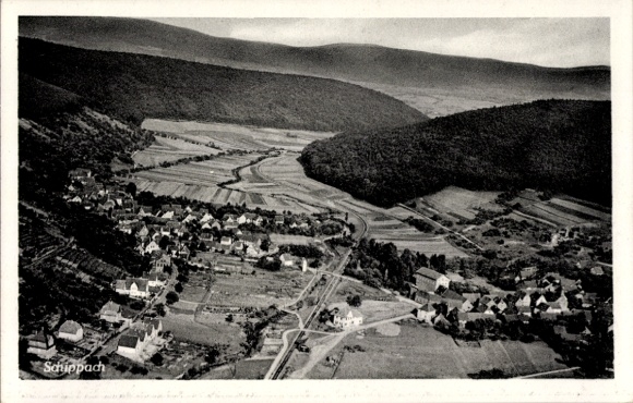 Postcard Schippach Miltenberg am Main Lower Franconia, aerial photograph