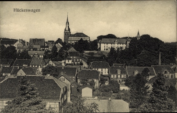 Postcard Hückeswagen in the Oberberg district, partial view