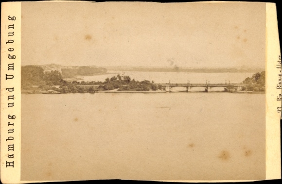 CdV Hamburg around 1880/1890, the Inner Alster, behind it the Outer Alster