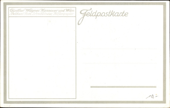 KP reklamowa artysty, firma Günther Wagner, Hanower, tusz Pelikan