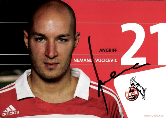 Autogrammkarte Fußballer Nemanja Vucicevic, 1. FC Köln, Autogramm
