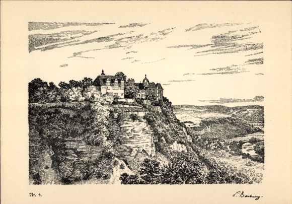 Artist Postcard Dornburg an der Saale Thuringia, Goethe biography, poem, No. 4