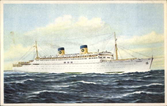 Ak Dampfschiff SS Homeric auf dem Meer, Home Lines