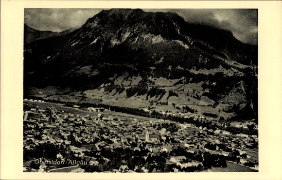 Postcard Bad Oberdorf Bad Hindelang in the Oberallgäu, aerial photograph