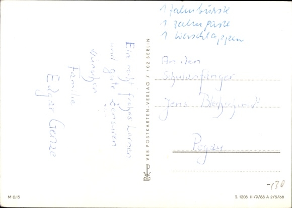 Postcard Congratulations on the start of school, children
