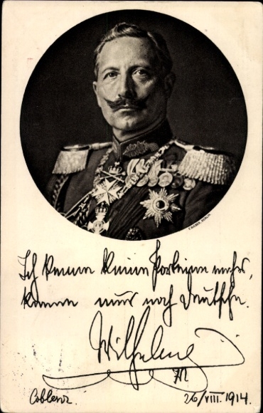 Postcard Kaiser Wilhelm II., Portrait, I no longer know any parties, quote 1914