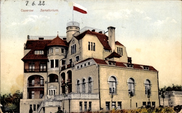 Ak Koserow Usedom, Sanatorium, Fahne