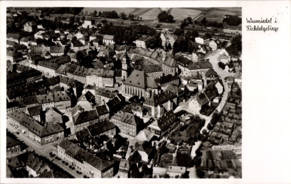 Postcard Wunsiedel Fichtelgebirge, view of the city, field, aerial photograph