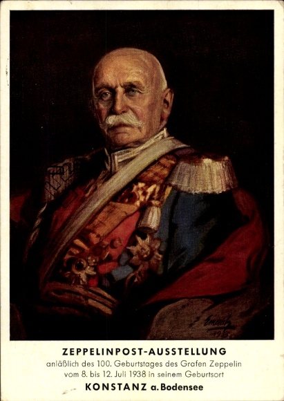Künstler Ak Emerich, Graf von Zeppelin, Portrait als General der Kavallerie, Uniform