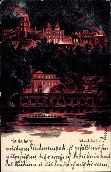 Artist PC Heidelberg, castle lighting at night
