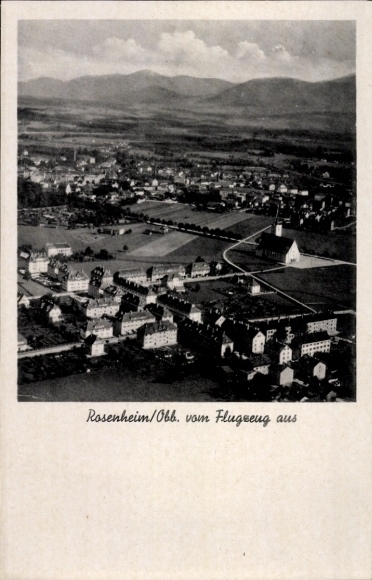 Postcard Rosenheim Oberbayern, aerial photograph