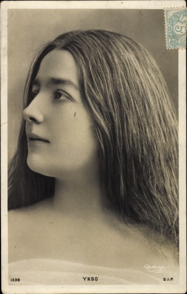 Postcard Ykso, portrait of a Woman